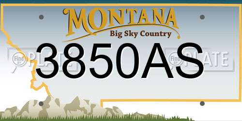 3850AS Montana License Plate