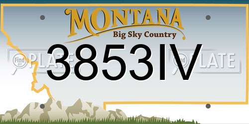 3853IV Montana License Plate