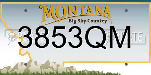 3853QM Montana License Plate