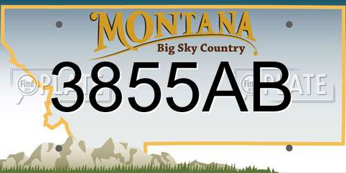 3855AB Montana License Plate
