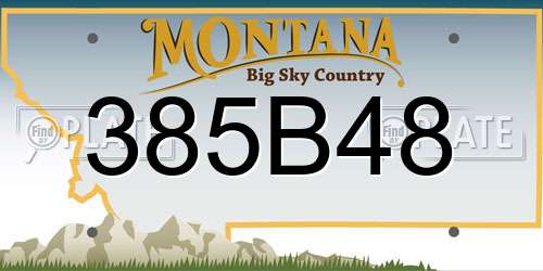 385B48 Montana License Plate