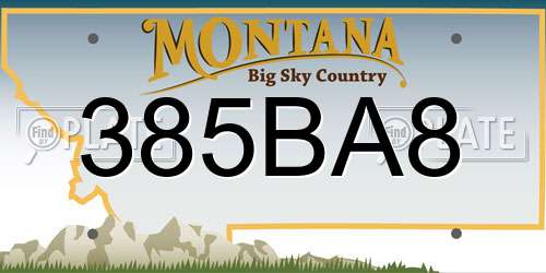 385BA8 Montana License Plate
