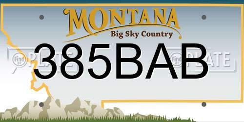 385BAB Montana License Plate