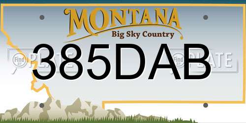 385DAB Montana License Plate