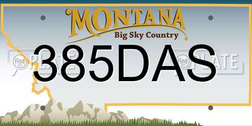 385DAS Montana License Plate