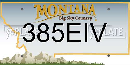 385EIV Montana License Plate