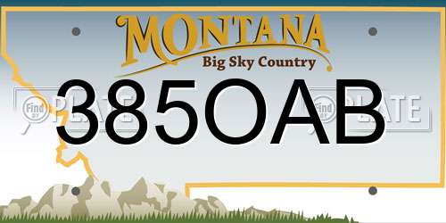 385OAB Montana License Plate