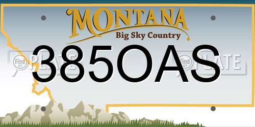 385OAS Montana License Plate