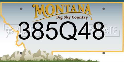 385Q48 Montana License Plate