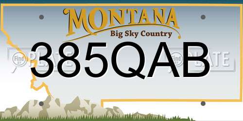 385QAB Montana License Plate