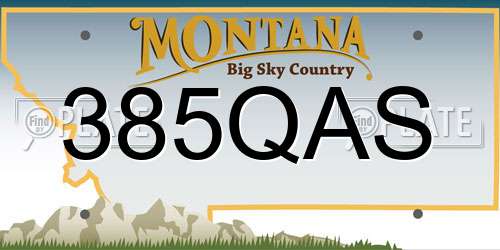 385QAS Montana License Plate