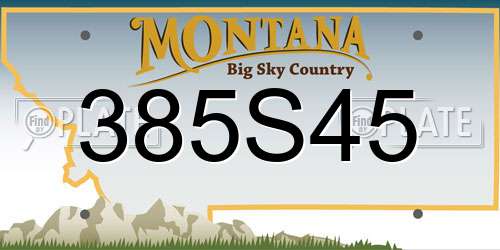 385S45 Montana License Plate