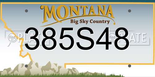 385S48 Montana License Plate