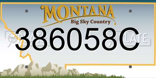 386058C Montana License Plate
