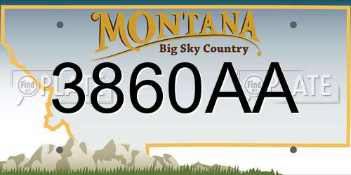 3860AA Montana License Plate
