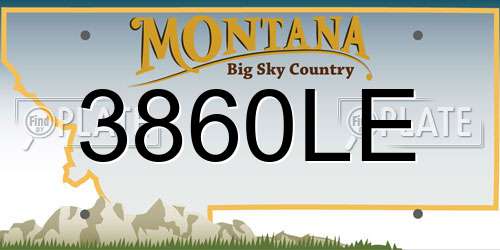 3860LE Montana License Plate