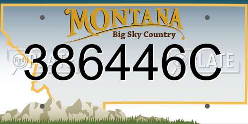 386446C Montana License Plate