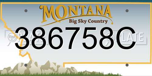 386758C Montana License Plate
