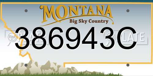 386943C Montana License Plate