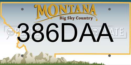 386DAA Montana License Plate
