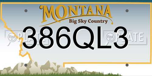 386QL3 Montana License Plate