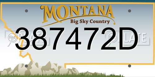387472D Montana License Plate