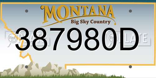 387980D Montana License Plate