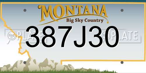 387J30 Montana License Plate