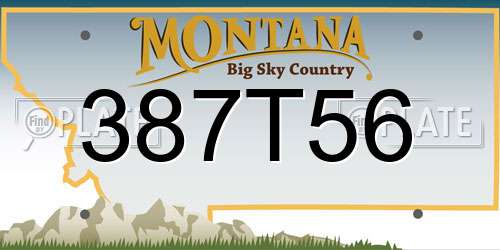 387T56 Montana License Plate