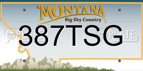 387TSG Montana License Plate