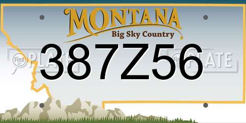387Z56 Montana License Plate