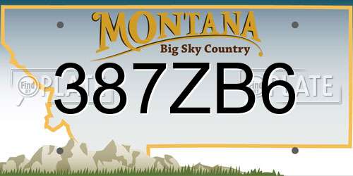 387ZB6 Montana License Plate