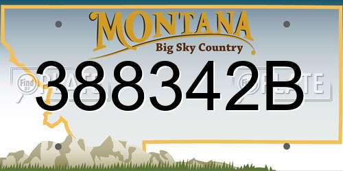 388342B Montana License Plate
