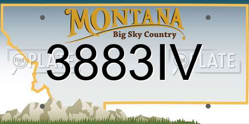 3883IV Montana License Plate