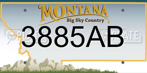 3885AB Montana License Plate