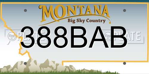 388BAB Montana License Plate