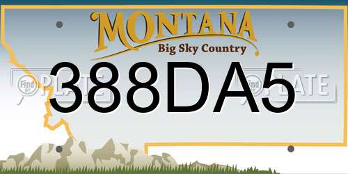 388DA5 Montana License Plate
