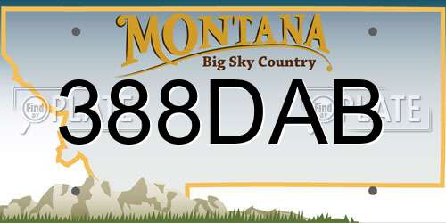 388DAB Montana License Plate