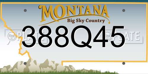 388Q45 Montana License Plate