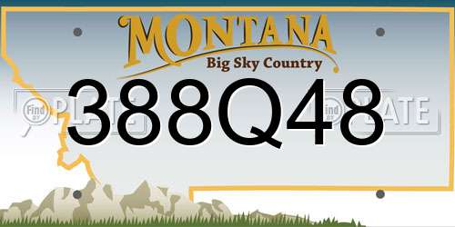 388Q48 Montana License Plate