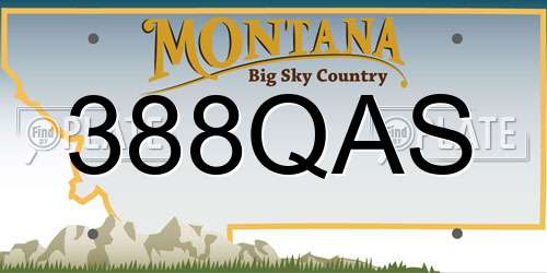 388QAS Montana License Plate