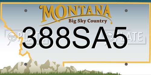 388SA5 Montana License Plate