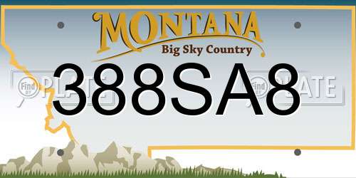 388SA8 Montana License Plate