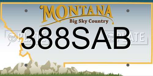 388SAB Montana License Plate