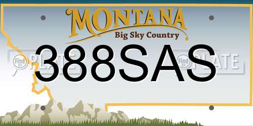 388SAS Montana License Plate