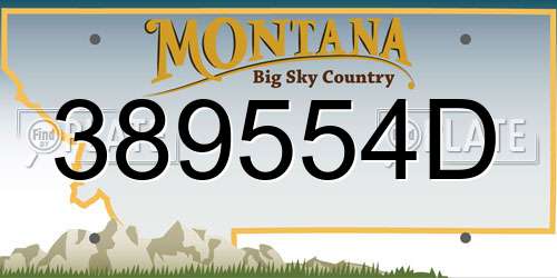 389554D Montana License Plate