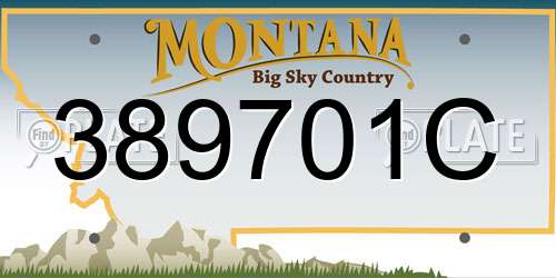 389701C Montana License Plate