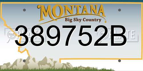389752B Montana License Plate