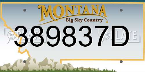 389837D Montana License Plate