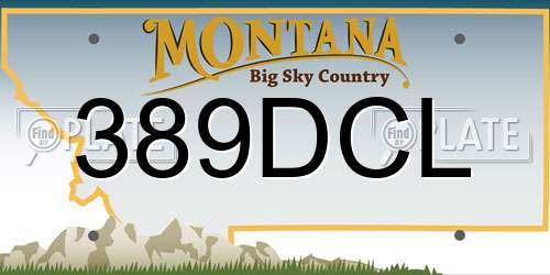 389DCL Montana License Plate
